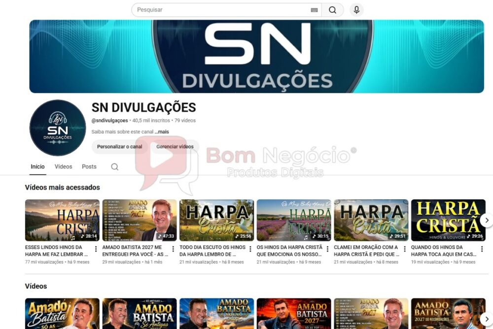 CANAL DO YOUTUBE DE 40K NÃO MONETIZADO - MUSICAL (COD-681)
